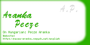 aranka pecze business card